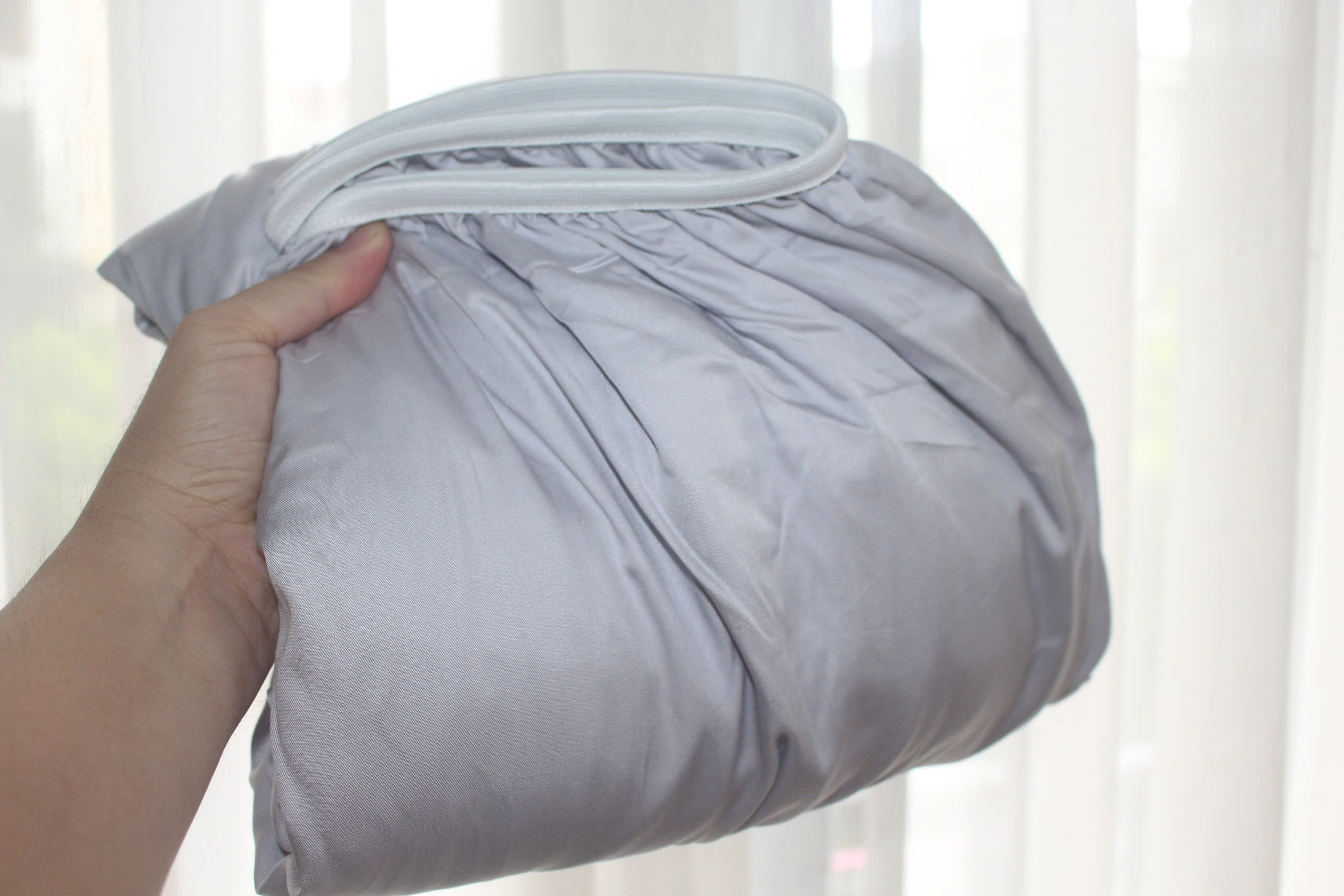 Bộ drap gối KHA LY - 100% cotton thiên nhiên Rằn ri rêu Phối màu trơn