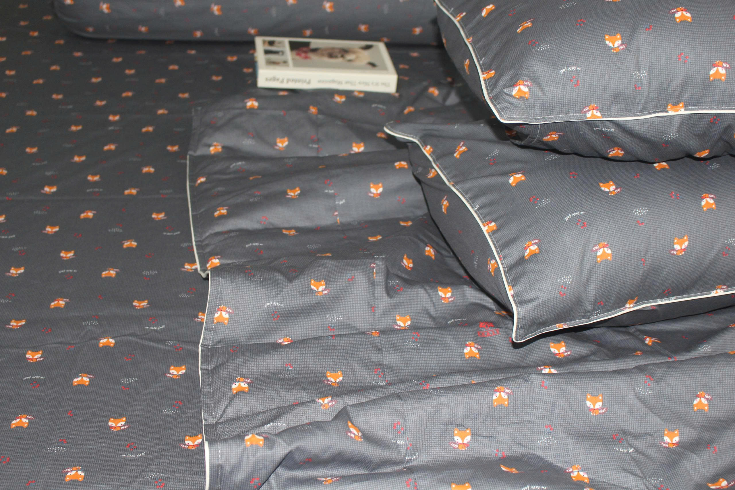 Bộ drap gối KHA LY - 100% cotton thiên nhiên Cáo Xám